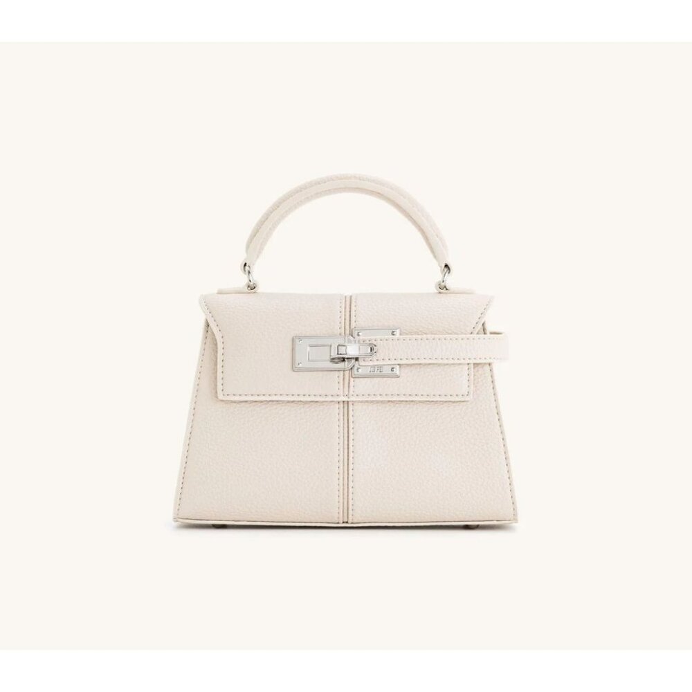 JW PEI Elise Top Handle Bag White Faux Leather Handbag With Box & Dust Bag